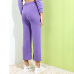 Women Purple Solid Flared Track Pants