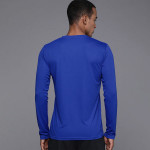 Men Blue & Yellow Brand Logo Printed Round Neck Slim Fit T-shirt