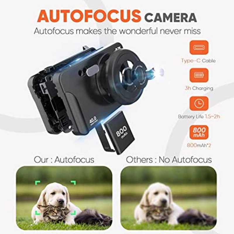 Digital Camera for 2.7K 40MP Autofocus Vlogging Camera