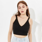 Black Crepe Crop Top